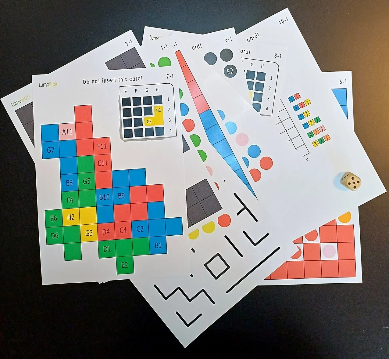 Gridiqxel challenge cards and printed materials